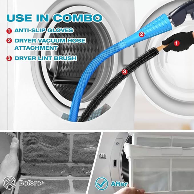 Sealegend 15-Piece 25-Feet Dryer Vent Cleaner Kit, Dryer Cleaning Tools - Image 3