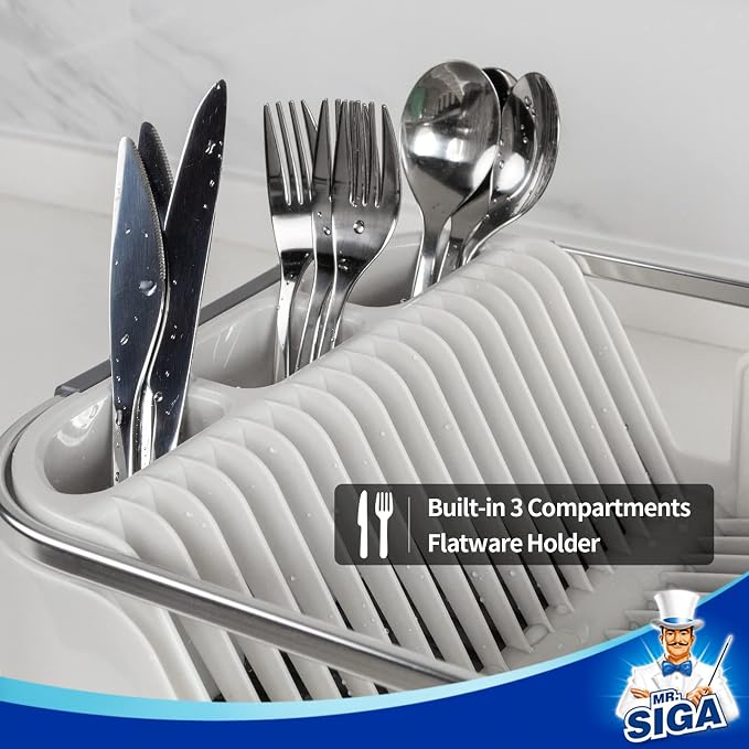 MR.SIGA Dish Drying Rack for Kitchen Counter, Compact Dish Drainer - Image 5
