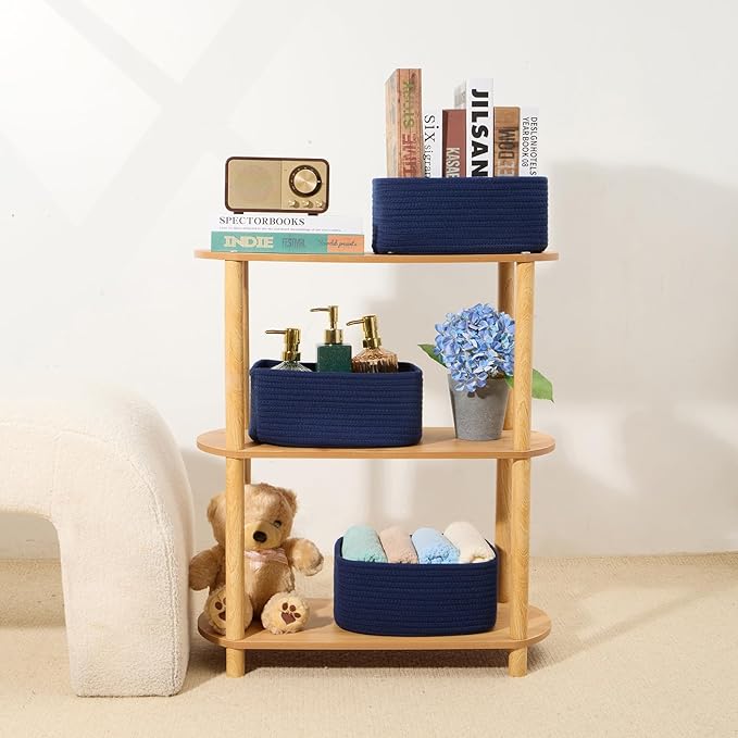 Small Storage Baskets for Organizing | Closet Organizer Bins | Shelf Toy Basket - Image 6