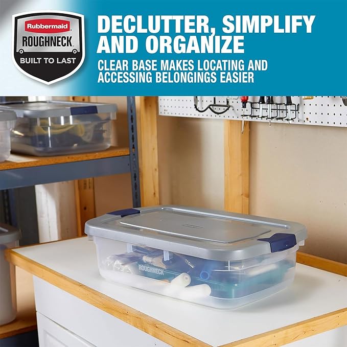 Rubbermaid Roughneck Clear 31 Qt/ 7.75 Gal Storage Containers, Visible Base - Image 3