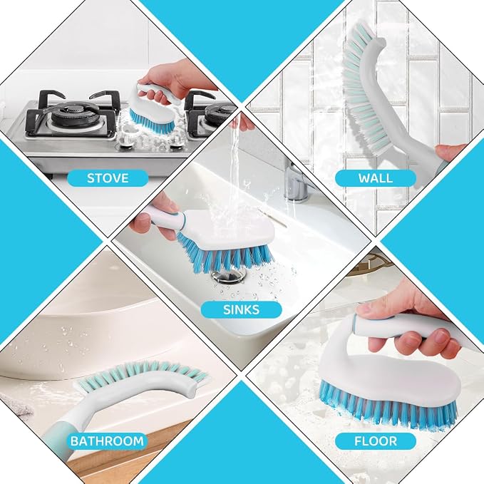 3 Pack Scrub Brush Set, Heavy-Duty Scrub Scrubbing Brushes - Image 6