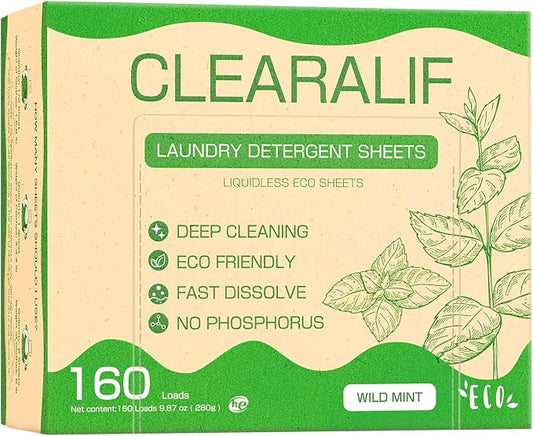 Laundry Detergent Sheets Up to 160 Loads, Wild Mint by CLEARALIF