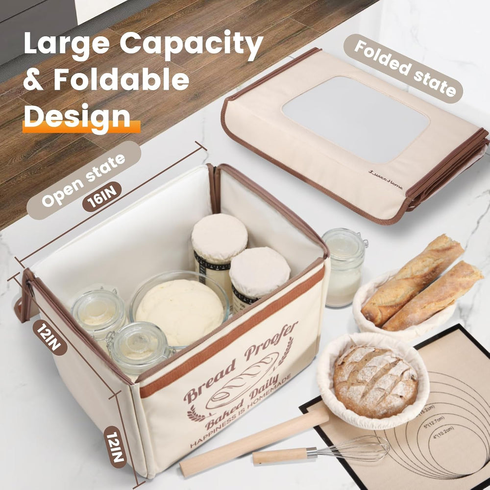 Folding Bread Proofing Box with 50-113℉ Temp Control & 48H Timer, Dough P...