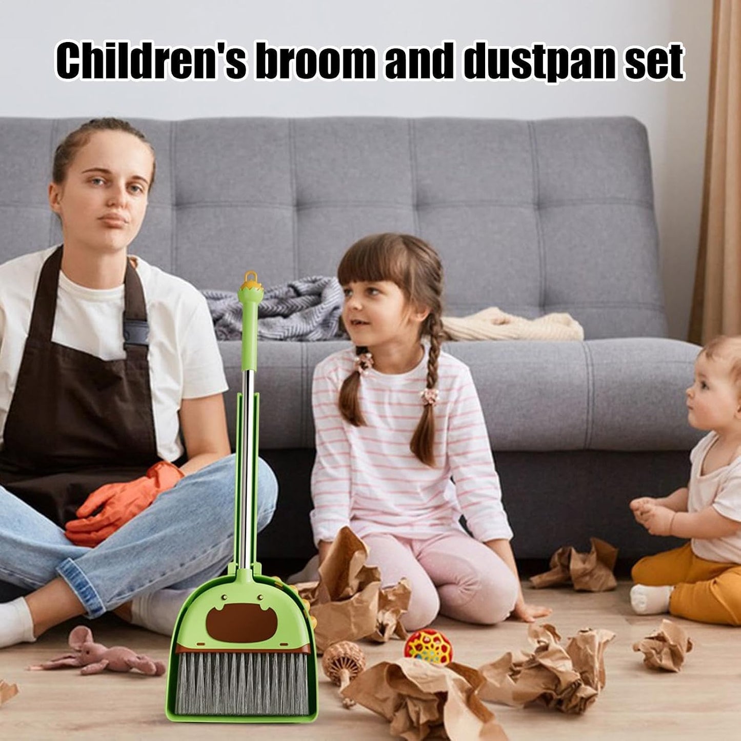 Toy Broom , Stylish, Dustpan – Premium Compact Versatile Lightweight Combo Set Kids Play, Learn Education Activities Preschool, Children Boys Girls | Preschool Children Boys and Girls