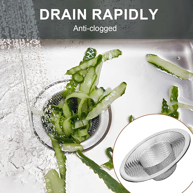 2pcs Heavy Duty Stainless Steel Slop Basket Filter Trap, 2.75" Top / 1" Mesh - Image 5