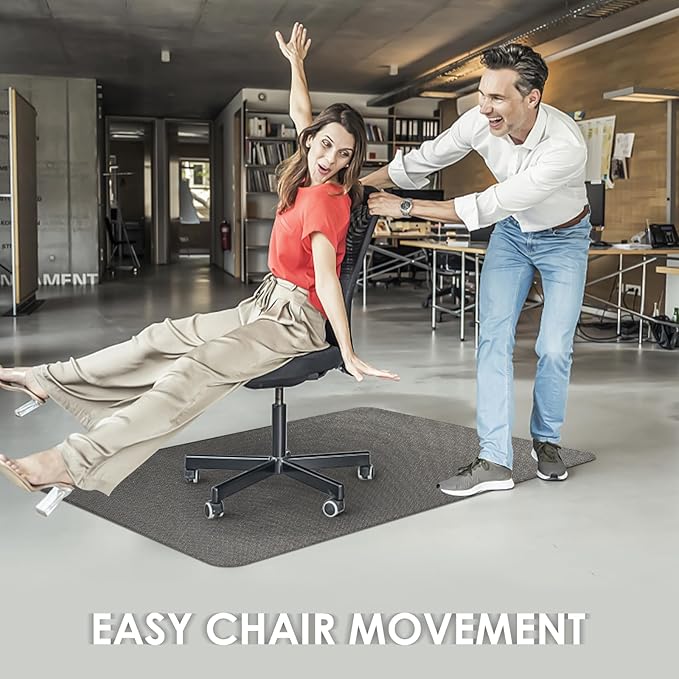 Kuyal Office Chair Mat for Hardwood Floor, Anti Slip, Non-Curve Computer Chair - Image 6