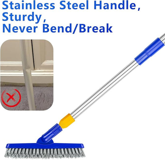 ITTAHO 2 Pack Grout Brush with Long Handle, 56.5'' Swivel Grout Cleaning Brush - Image 2