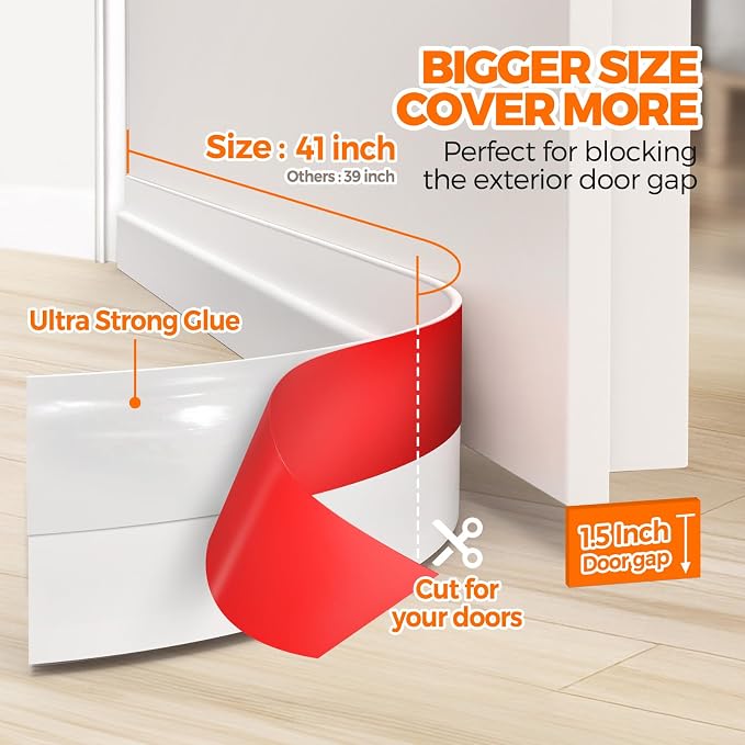 Holikme Door Draft Stopper Under Door Draft Blocker Insulator Doors Sweep - Image 4