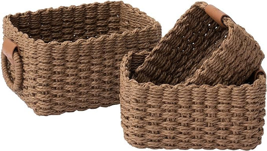 LA JOLIE MUSE Woven Storage Baskets, Recycled Paper Rope Bin Organizer Divider by LaJol%C3%ADeMuse