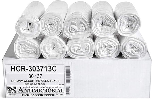 Aluf Plastics HCR-303713C High Density Star Sealed Coreless Roll Bags, 30 gal by AlufPlastics