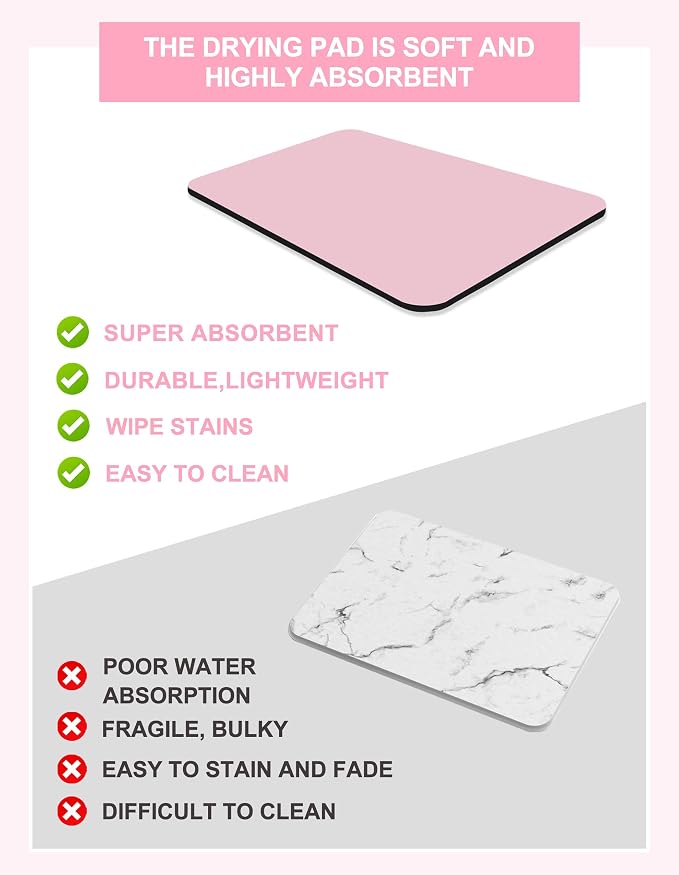 Dish Drying Mat for Kitchen Counter, Hide Stain Anti Absorbent for Kitchen - Image 3