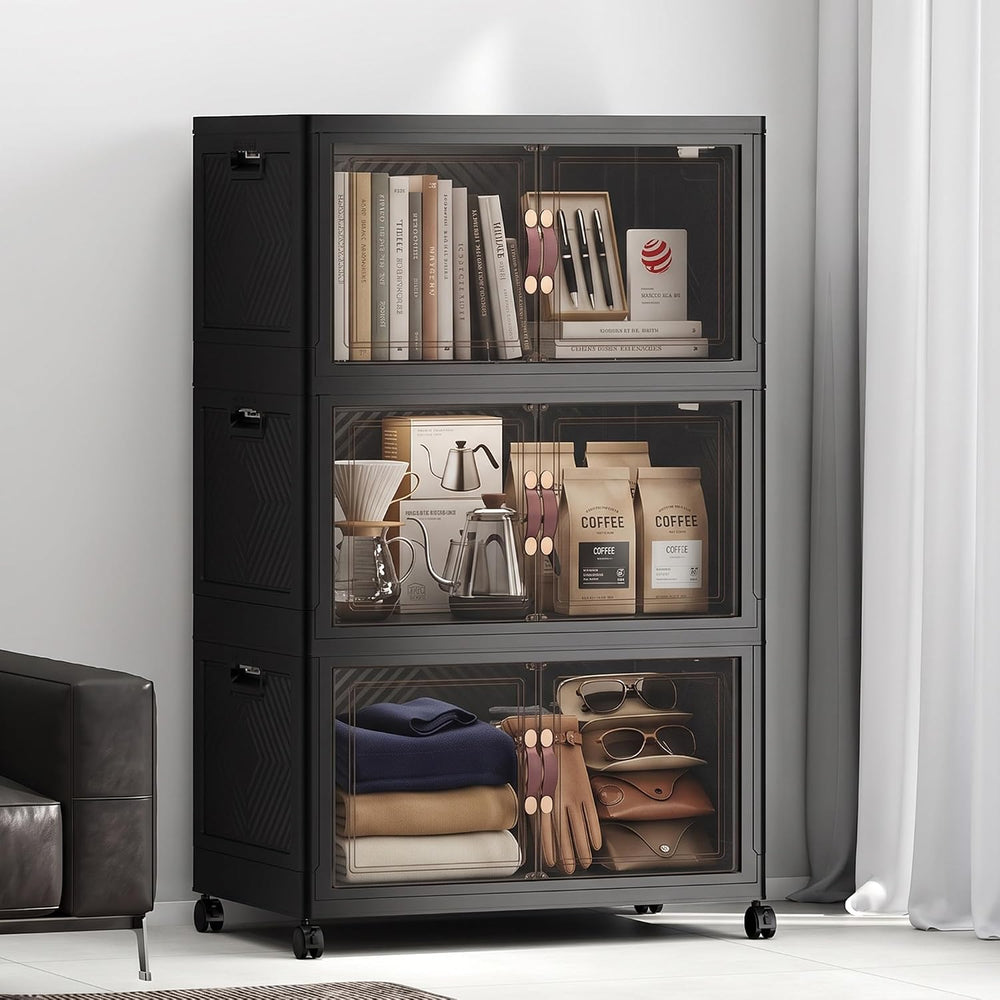 UAMFURI Stackable Storage Bins with Lids, 330QT Lockable Storage Cabinet