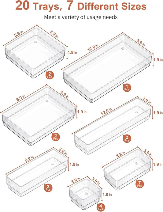 SMARTAKE 20-Piece Drawer Organizer - Image 2