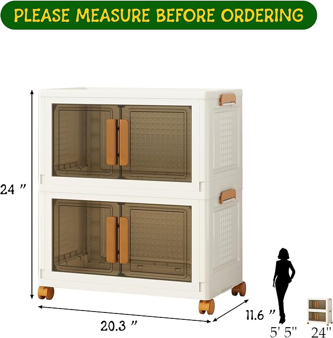 2 Tier Stackable Plastic Storage Bins - Image 4