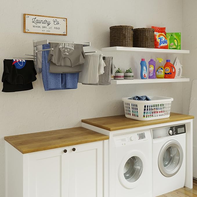 brightmaison BGT Wash Clothes Drying Rack Wall Mount Laundry Room Organizer - Image 2