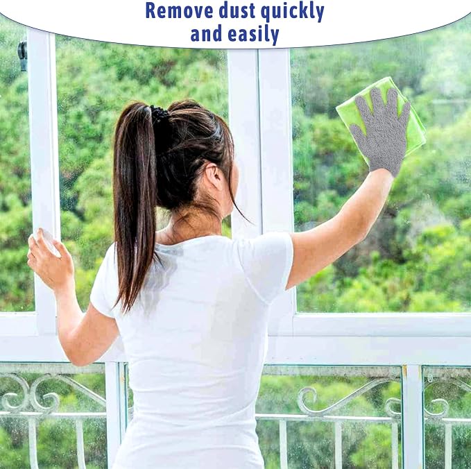 Microfiber Gloves Reusable Microfiber Dusting Gloves Washable Plant Gloves - Image 4
