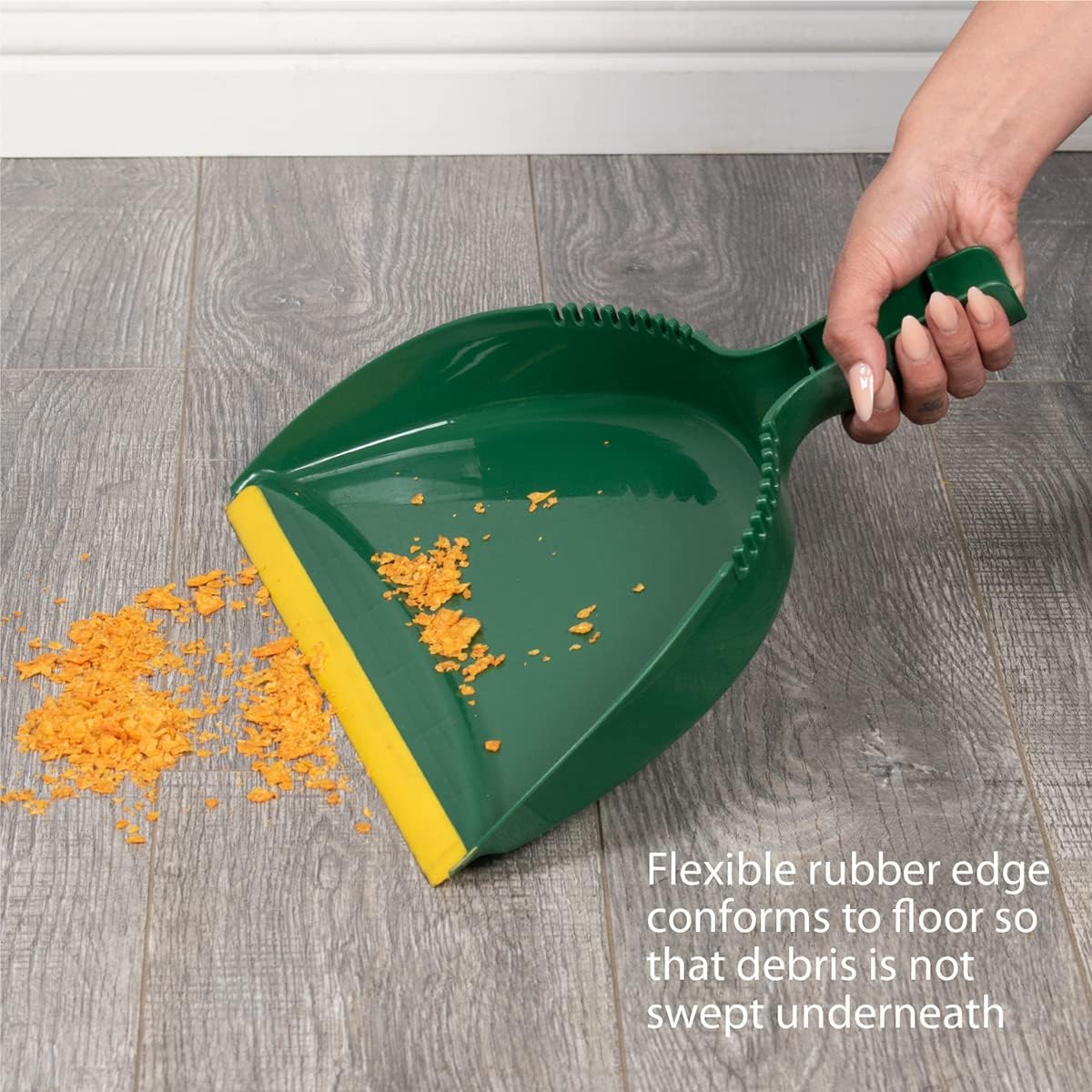 Pine-Sol Jumbo Dustpan, 13.2” | Heavy Duty Dust Pan with Rubber Edge | Clip-On Design Attaches to Standard Broom Sticks