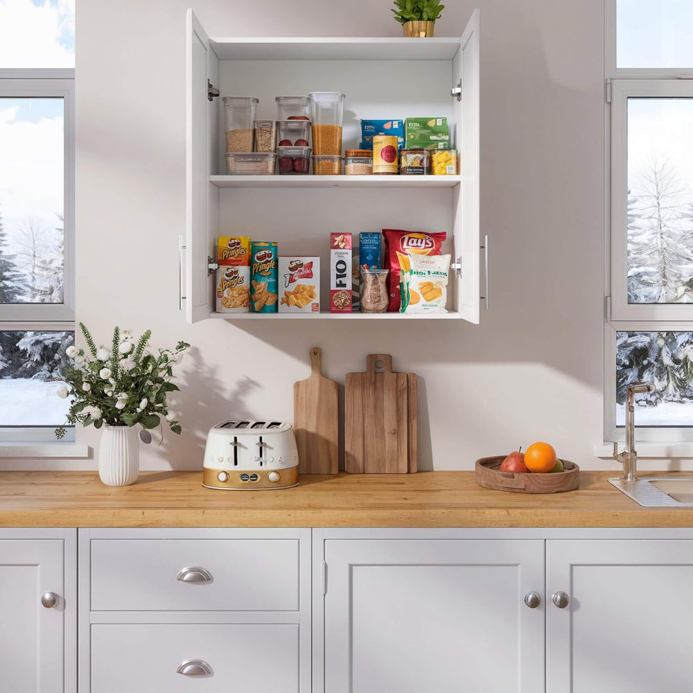 NEWOWNDS Laundry Room Cabinet 30’’x12’’x32’’, Kitchen Cabinet Wall Cabinets w...