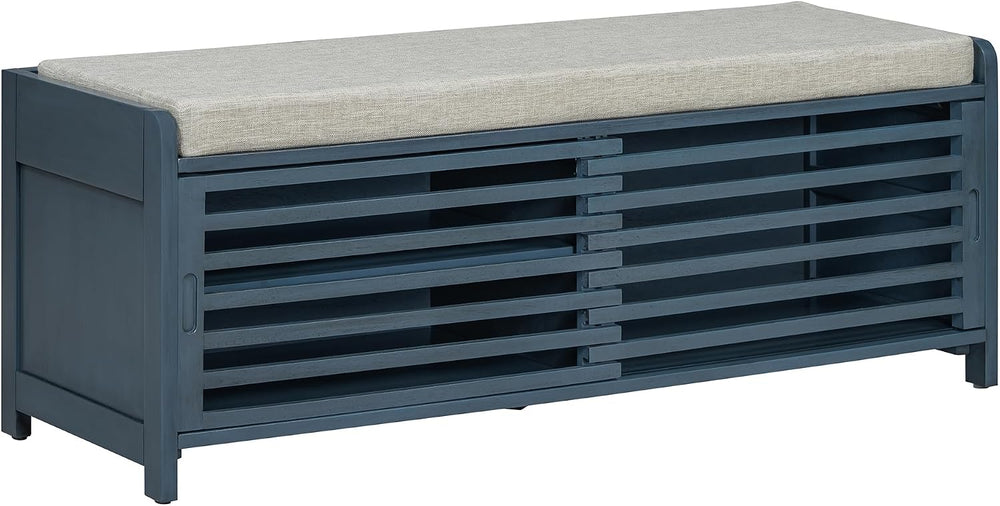 Ball & Cast Entryway Storage Bench with Shutter Doors, 43.3" Wooden ...