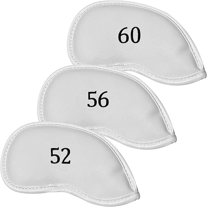 Premium Magnetic Leather Iron and Wedge Golf Club Head Covers | Set of 10 | by AllTeedUp
