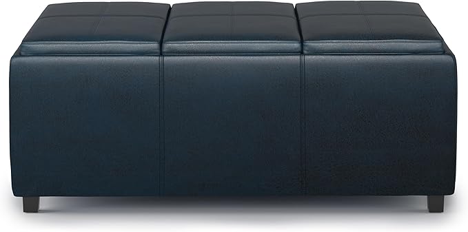 SIMPLIHOME Avalon 42 inch Wide Contemporary Rectangle Storage Ottoman in - Image 5
