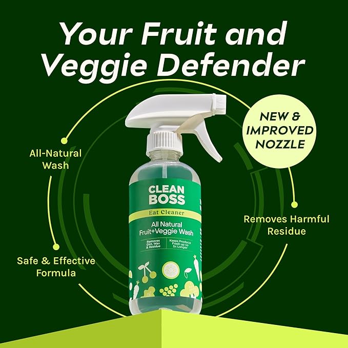 CleanBoss Eat Cleaner Triple-Action Fruit + Veggie Wash - 12 oz - Image 3