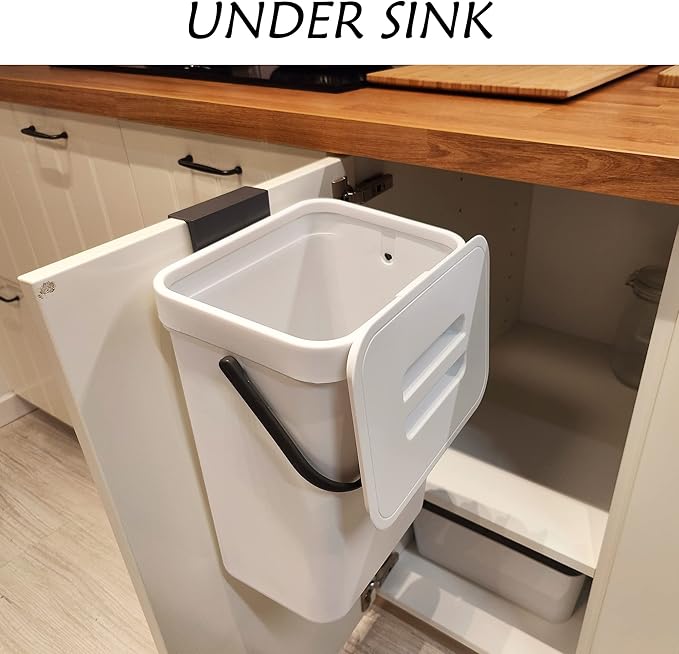 stonespace Hanging Trash Can, 3.2 Gallon/12L Small Waste Bin - Image 4