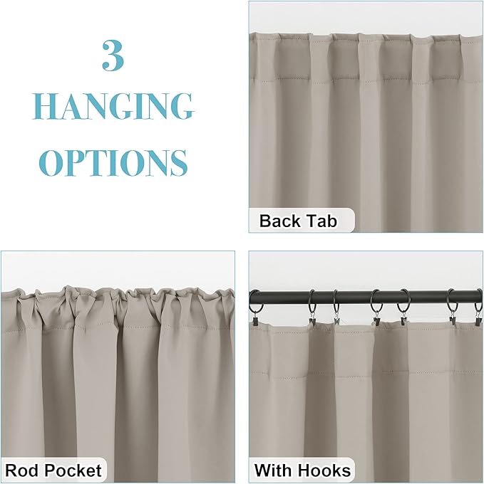 RYB HOME Blackout Curtains for Bathroom - Image 6