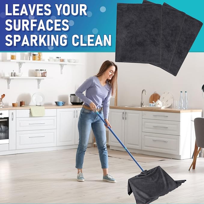 Newwiee 6 Pcs Extra Large Microfiber Cleaning Cloth 30" x 20" Washable Reusable - Image 3