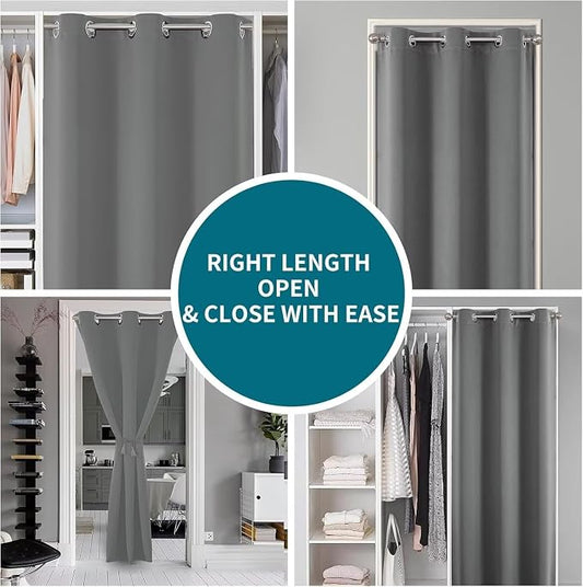 Joydeco Custom Size Door Curtain, Closet Door Curtain - Image 2