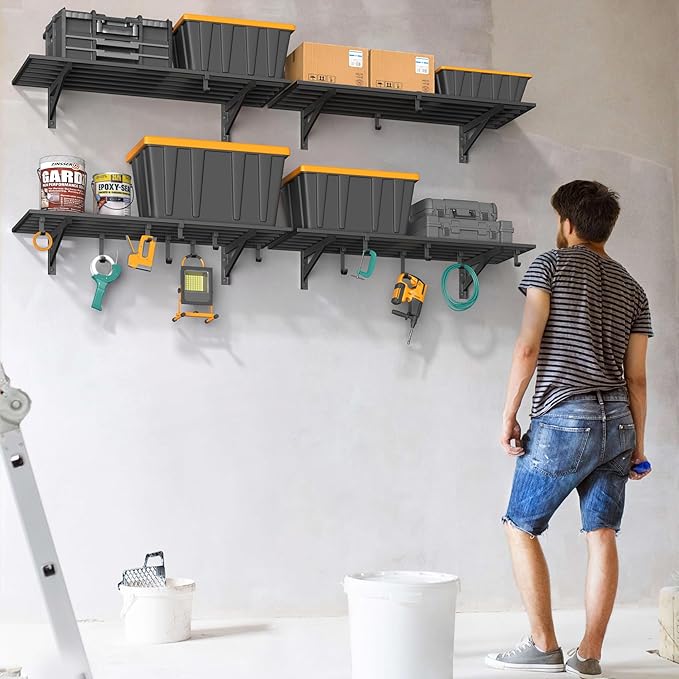 4-Pack 1.5x4ft Garage Shelving Wall Mounted, 1.5 x 4' Heavy Duty Garage Storage - Image 9