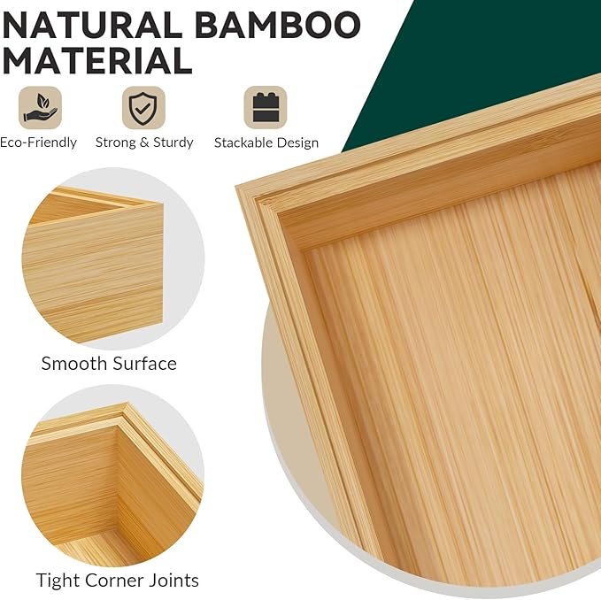Bamboo Drawer Organizer, Cutlery Silverware Organizer - Image 5