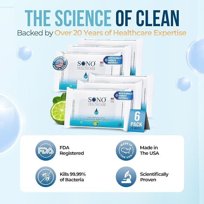 SONO Alcohol-Free Sanitizing Hand Wipes - Image 3