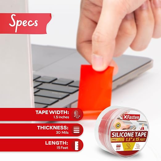 XFasten Self-fusing Silicone Tape Pro, 1.5-Inch x 15-Feet, 30mils Extreme - Image 2