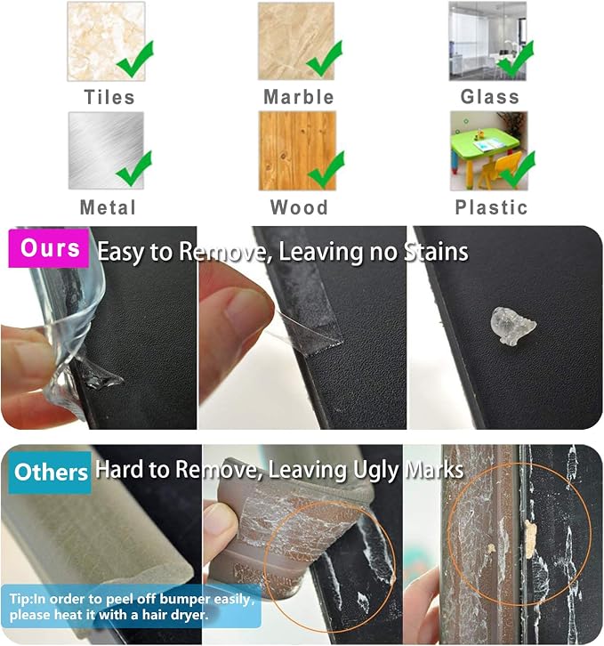 Edge Protector 100% Silicone, Baby Proofing Clear Table Corners Guards - Image 3