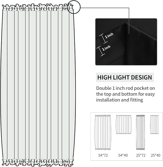 DWCN French Door Curtains – Rod Pocket Thermal Blackout Curtain - Image 3