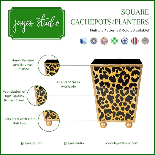 Jaye’s Studio Garden Party Decorative Gold Waste Basket - Image 6