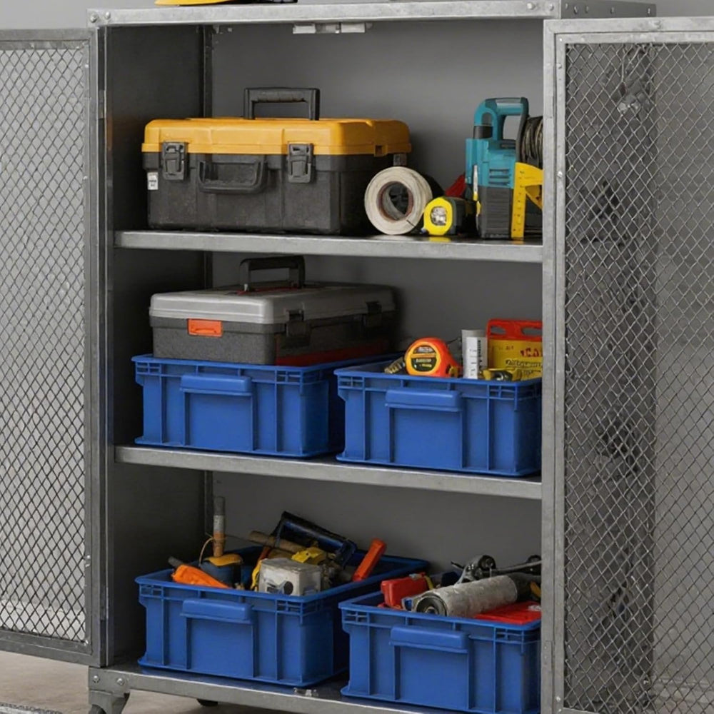 3-Pack Heavy Duty Part Bins, Stackable Tool Storage Bin for Hardware