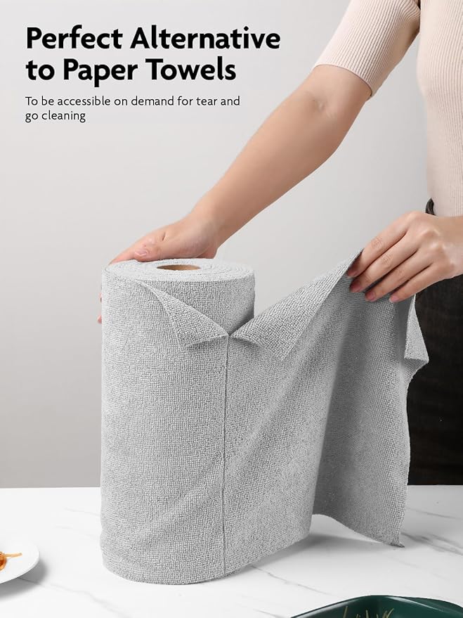 Fantasticlean Microfiber Cleaning Cloth Roll -40 Pack, Tear Away Microfiber - Image 2