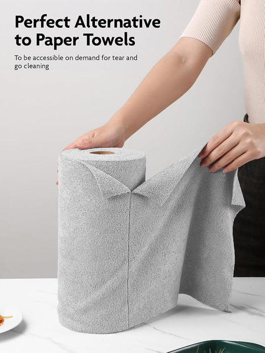 Fantasticlean Microfiber Cleaning Cloth Roll -40 Pack, Tear Away Microfiber - Image 2