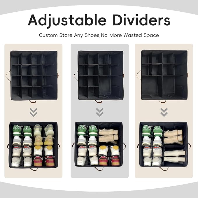 Shoe Organizer Box 2 Pack, Shoe Storage Organizer - Image 3