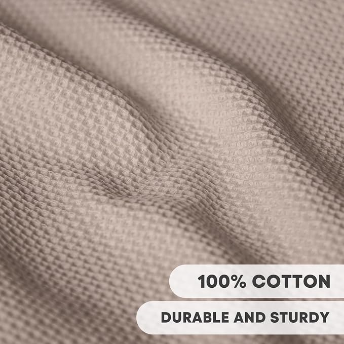 Artoid Mode 100% Cotton Brown Waffle Weave Kitchen Dish Cloths, 13x28 Inch - Image 2