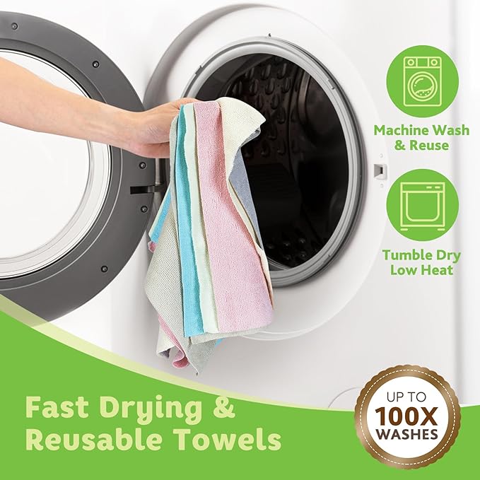 Matthew Microfiber Cleaning Cloth Roll 72Pack Reusable Paper Towels&Washable - Image 7