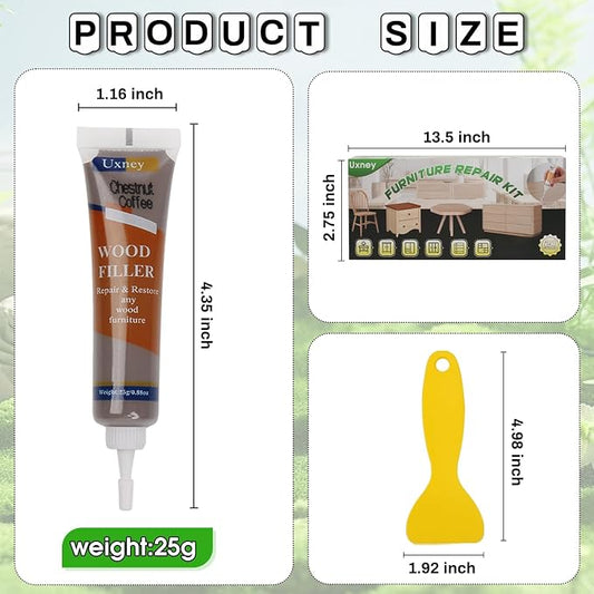 Wood Furniture Repair Kit, 24 Colors Wood Fillers, Scratch Repair Covers & - Image 2