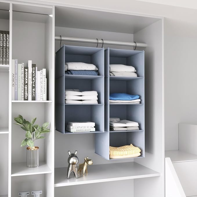 Hanging Closet Organizer and Storage 3-Shelf, Easy Mount Foldable Hanging - Image 4
