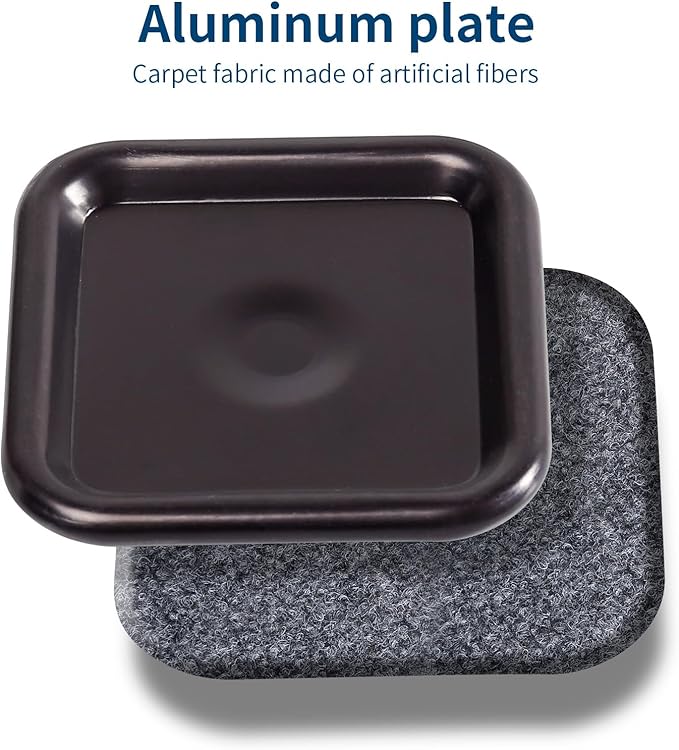 Ezprotekt 2 1/2" Square Reusable Felt Furniture Caster Cups - Image 4