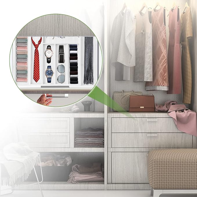 Pipishell Bamboo Expandable Drawer Organizer - Image 8