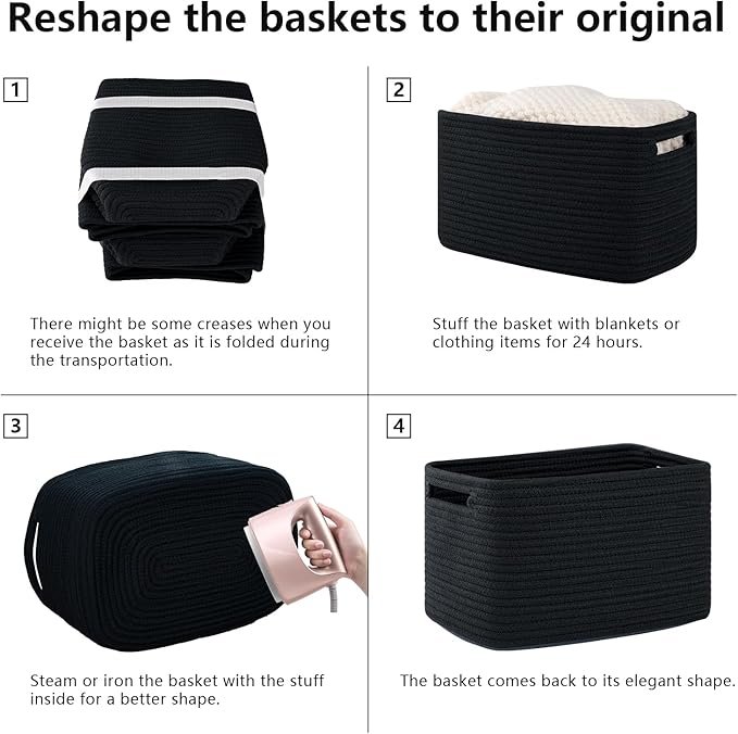 OIAHOMY 4 Pack Storage Baskets for Organizing, Cube Storage Bins for Shelves - Image 7