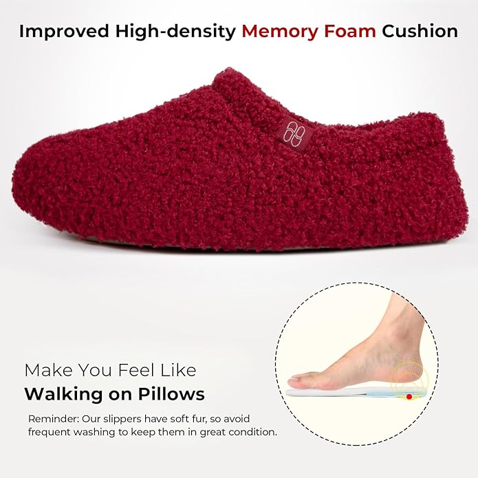 HomeTop Women's Fuzzy Curly Fur Memory Foam Loafer Slippers - Image 4