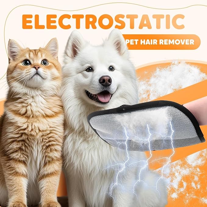 Pet Hair Remover Gloves for Cats Dogs, Electrostatic Glove Pet Hair Gloves - Image 2